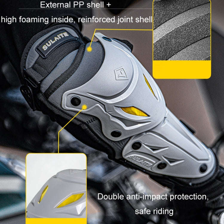SULAITE Motorcycle Outdoor Riding Breathable Protective Equipment, Color: 2pcs /Set Elbow Pads Gray