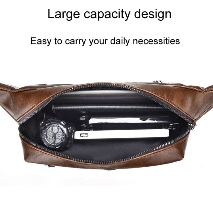 WEIXIER Y9579 Men Large Capacity Sports Waist Pack Multifunctional Waterproof Cell Phone Bag(Brown)