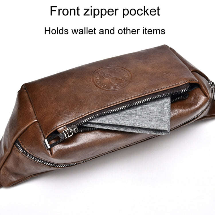 WEIXIER Y9579 Men Large Capacity Sports Waist Pack Multifunctional Waterproof Cell Phone Bag(Brown)