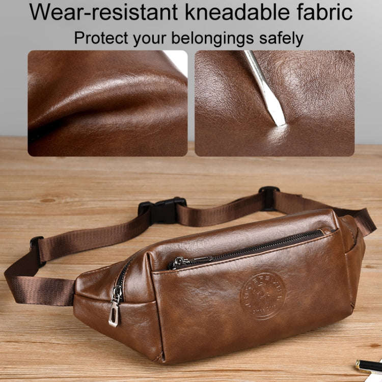 WEIXIER Y9579 Men Large Capacity Sports Waist Pack Multifunctional Waterproof Cell Phone Bag(Brown)