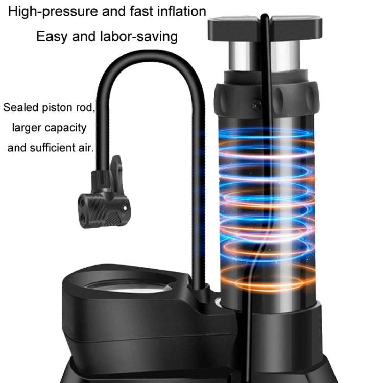 Car / Motorcycle / Bicycle Foot Inflator Pump Pointer Type Tire Pressure Detection Foot Inflator(...