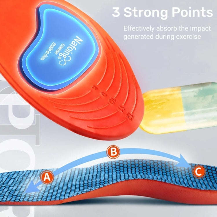 Sports Shock-absorbing Insoles Soft Bottom Sweat-absorbing Flat Arch Full Pad Heel Insoles, Size:...