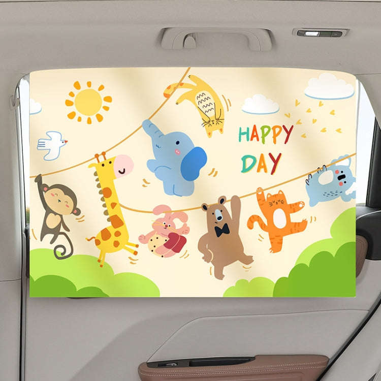 Suction Cup Car Sunshade Children Rear Side Window Insulation Sunscreen Cartoon Car Curtain, Styl...