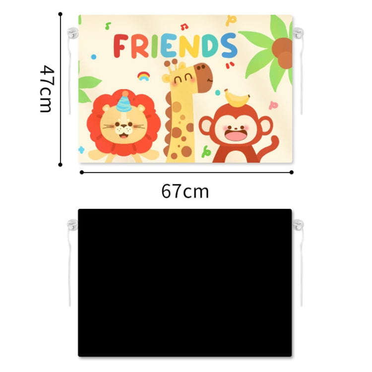 Suction Cup Car Sunshade Children Rear Side Window Insulation Sunscreen Cartoon Car Curtain, Styl...
