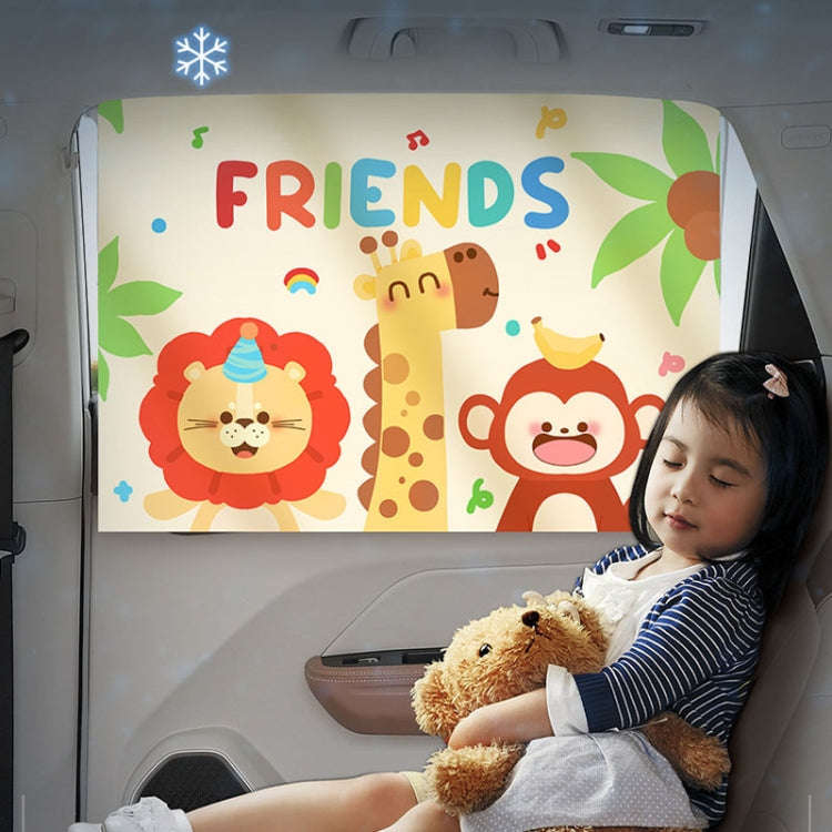 Suction Cup Car Sunshade Children Rear Side Window Insulation Sunscreen Cartoon Car Curtain, Styl...