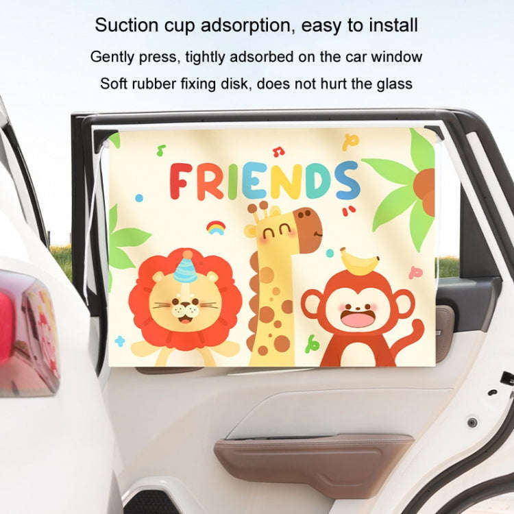 Suction Cup Car Sunshade Children Rear Side Window Insulation Sunscreen Cartoon Car Curtain, Styl...