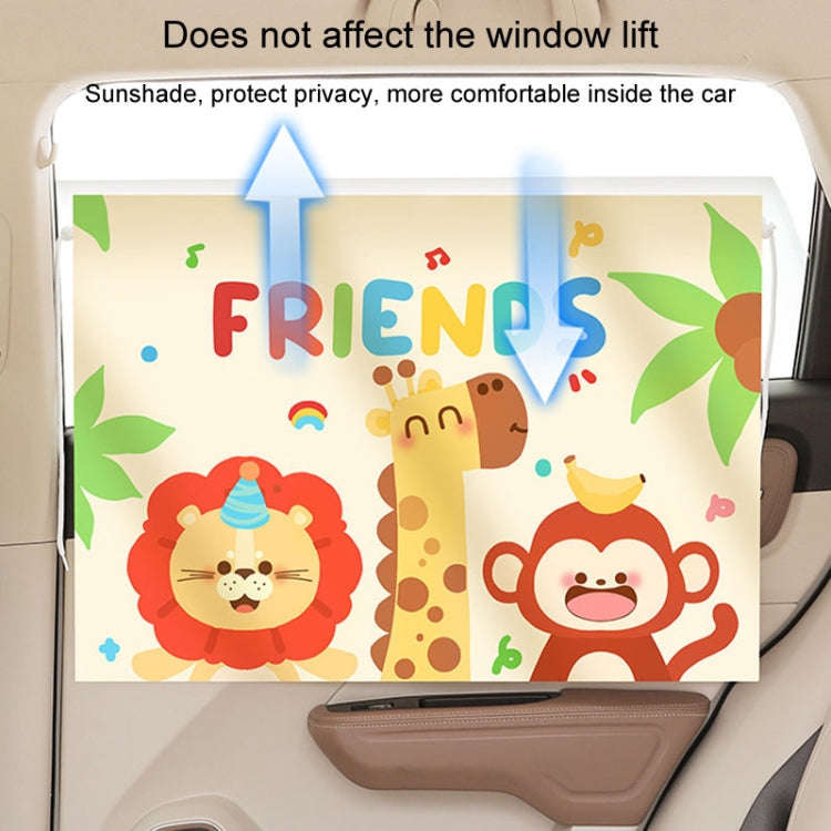 Suction Cup Car Sunshade Children Rear Side Window Insulation Sunscreen Cartoon Car Curtain, Styl...