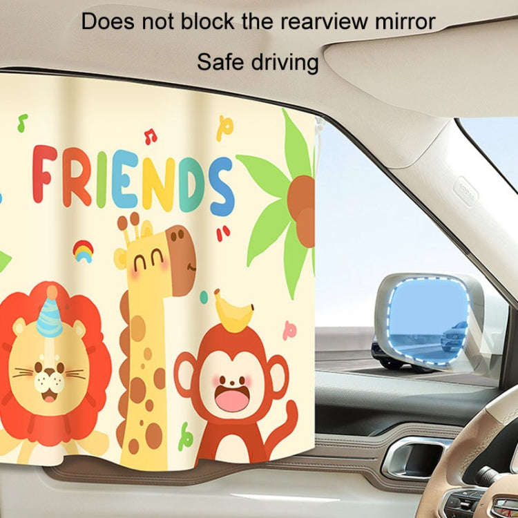 Suction Cup Car Sunshade Children Rear Side Window Insulation Sunscreen Cartoon Car Curtain, Styl...