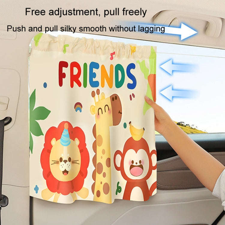 Suction Cup Car Sunshade Children Rear Side Window Insulation Sunscreen Cartoon Car Curtain, Styl...