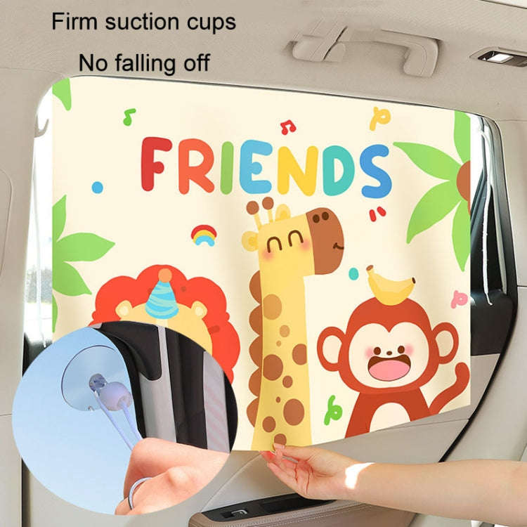 Suction Cup Car Sunshade Children Rear Side Window Insulation Sunscreen Cartoon Car Curtain, Styl...