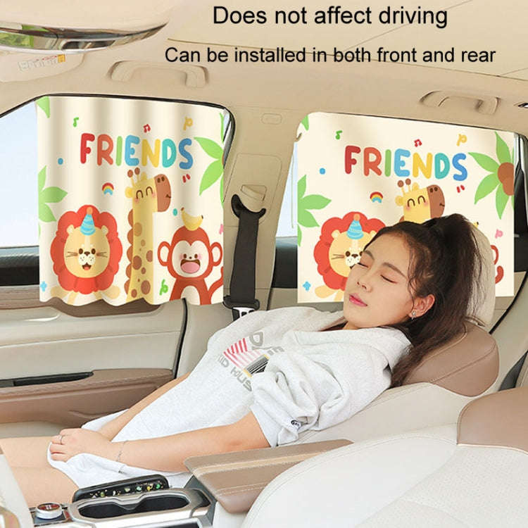 Suction Cup Car Sunshade Children Rear Side Window Insulation Sunscreen Cartoon Car Curtain, Styl...