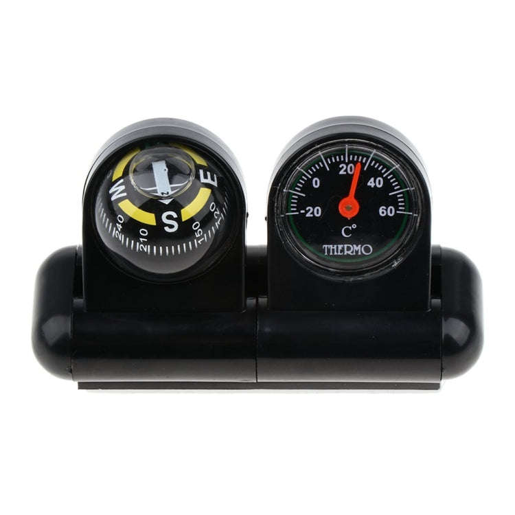 2 In 1 Car Guide Ball Thermometer Adjustable Angle Compass(English Version)