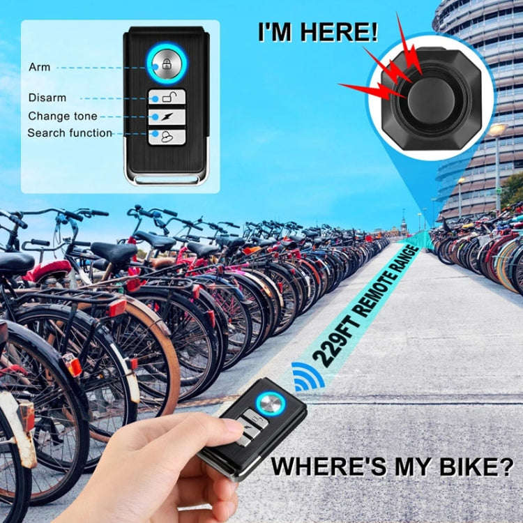 SF32R+03C Electric Motorcycle / Bike Anti-theft Alarm Home Wiring Free Vibration Alarm