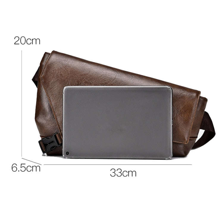 WEIXIER D515 Men Crossbody Single Shoulder Bag Large Capacity Waterproof Messenger Backpack(Brown)