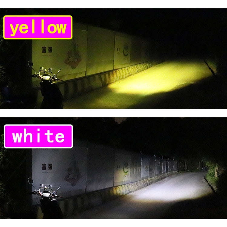 1pair 12V-85V Motorcycle Headlights Dual-color Automotive LED Working Headlights, Color: White + ...