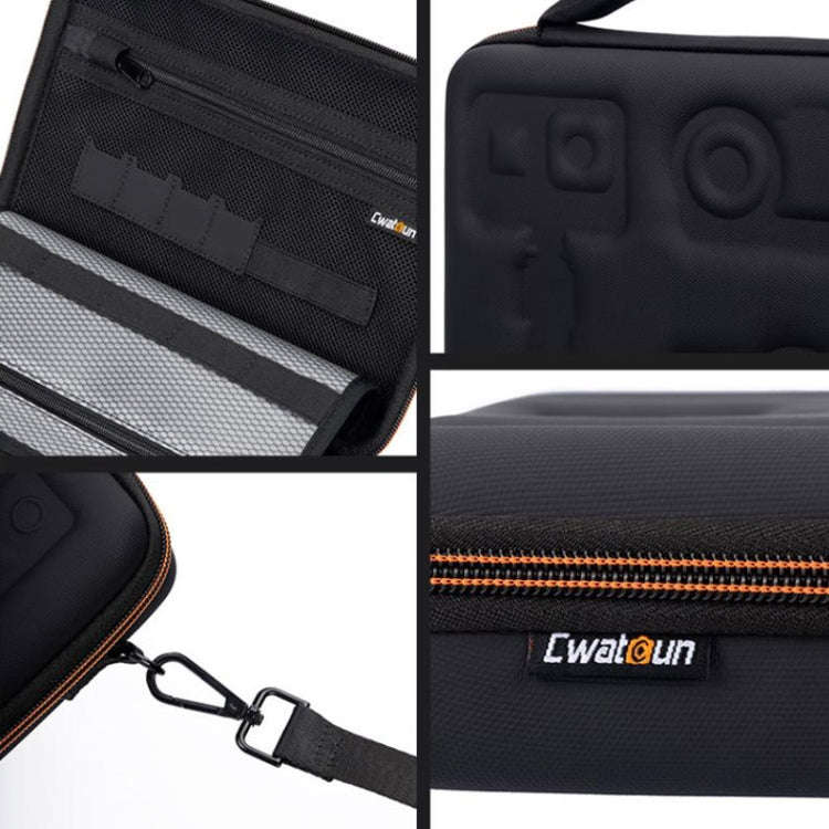 Cwatcun H91 Medium Sports Camera Case Portable Waterproof EVA Digital Camera Storage Bag(Black)