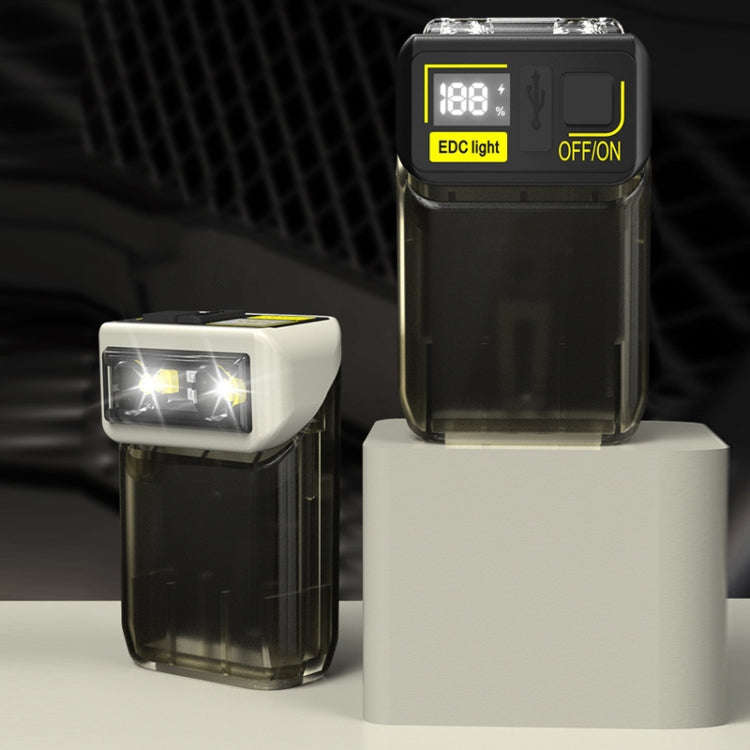 Mini Type-C Rechargeable Outdoor Keychain Light Flashlight(Lamp Head Rotatable White)