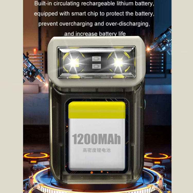 Mini Type-C Rechargeable Outdoor Keychain Light Flashlight(Lamp Head Rotatable White)