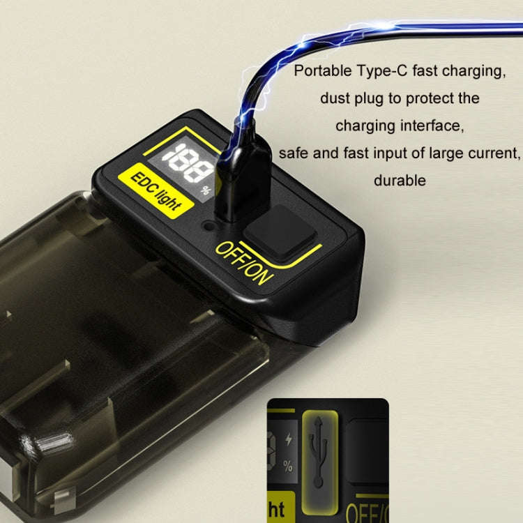 Mini Type-C Rechargeable Outdoor Keychain Light Flashlight(Lamp Head Rotatable Black)