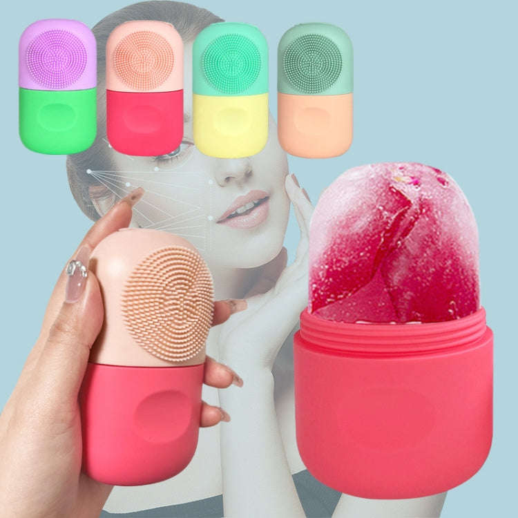 Beauty Capsule Tool Facial Massage Cleansing Silicone Compress Ice Compartment Mold(Purple Green)