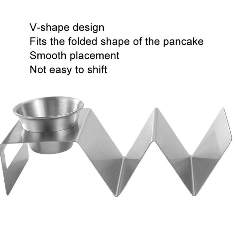 2 Grids Stainless Steel Taco Pancake Rack Tower W-Shaped Pancake Rack With Cup