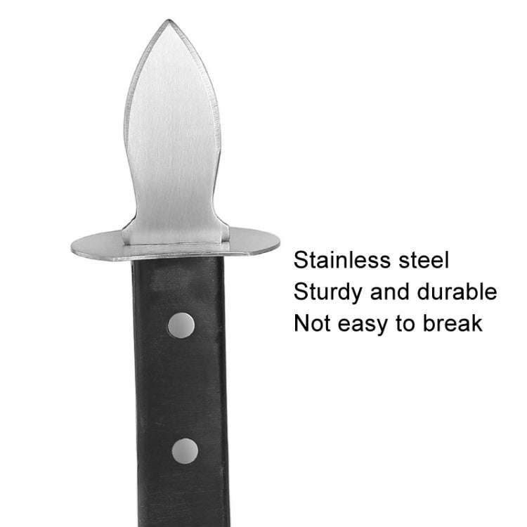 Stainless Steel Opening Oyster Scallop Tool Kitchen Shell Pryer Knife+Wooden Stand