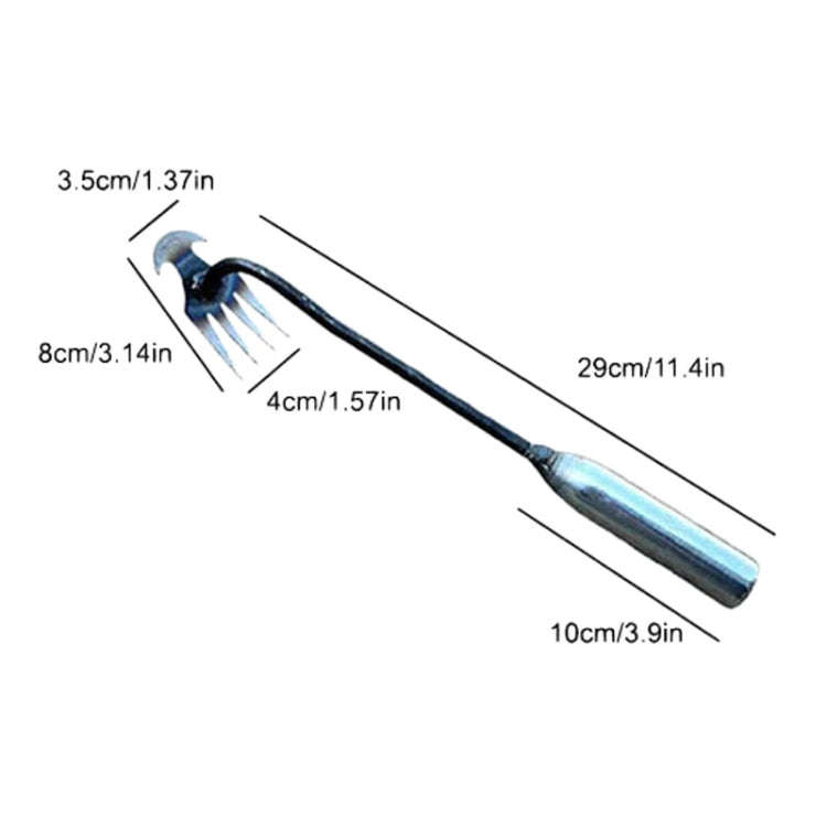Four-Tooth Dual Purpose Weed Remover Tool Gardening Weed Rake Uprooting Weeding Tool, Length: 29c...