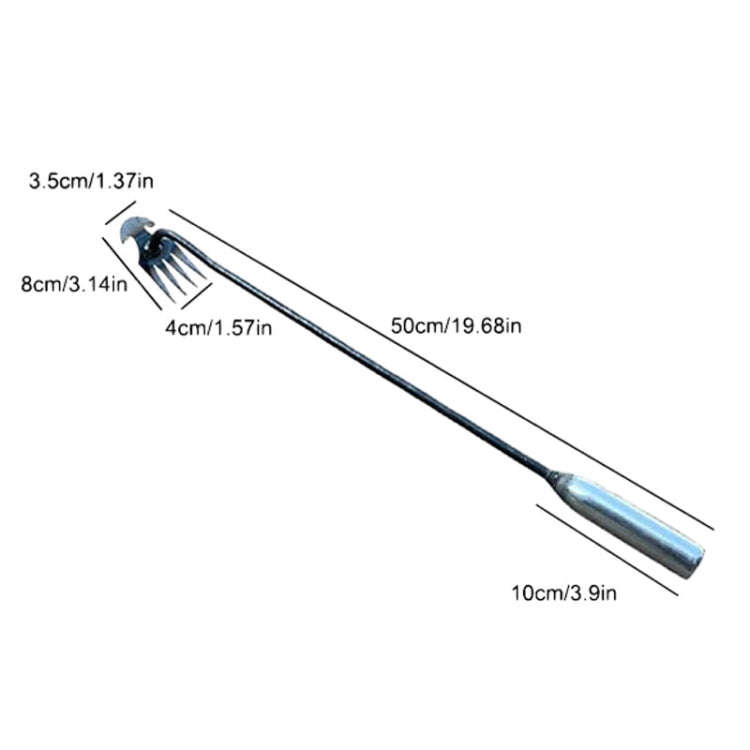 Four-Tooth Dual Purpose Weed Remover Tool Gardening Weed Rake Uprooting Weeding Tool, Length: 50c...