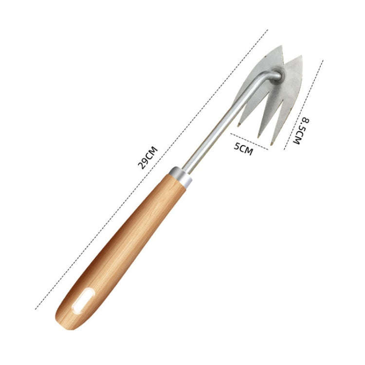 Four-Tooth Dual Purpose Weed Remover Tool Gardening Weed Rake Uprooting Weeding Tool, Length: 29c...
