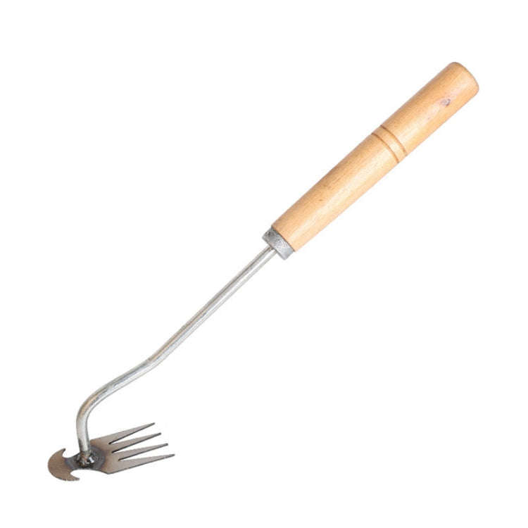 Four-Tooth Dual Purpose Weed Remover Tool Gardening Weed Rake Uprooting Weeding Tool, Length: 35c...