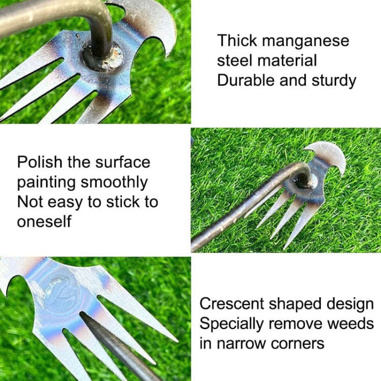 Four-Tooth Dual Purpose Weed Remover Tool Gardening Weed Rake Uprooting Weeding Tool, Length: 29c...
