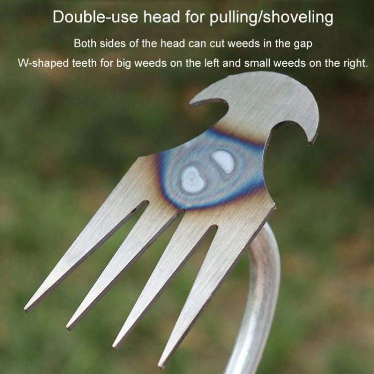 Four-Tooth Dual Purpose Weed Remover Tool Gardening Weed Rake Uprooting Weeding Tool, Length: 29c...