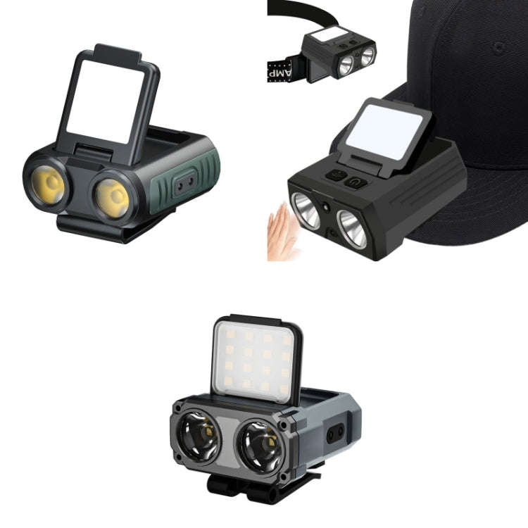 Clip Cap USB Charging Outdoor Induction LED Headlight, Style: Three-use Stepless Dimming C Type