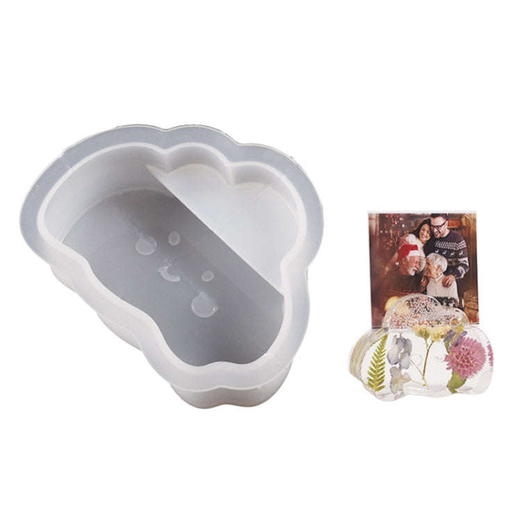 2pcs Business Card Holder Photo Clip Mold DIY Crystal Glue Resin Mold, Style: Clouds 005