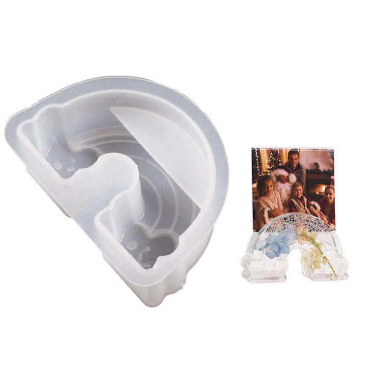 2pcs Business Card Holder Photo Clip Mold DIY Crystal Glue Resin Mold, Style: Rainbow 006