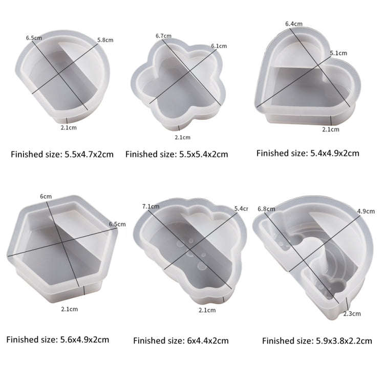 2pcs Business Card Holder Photo Clip Mold DIY Crystal Glue Resin Mold, Style: Clouds 005