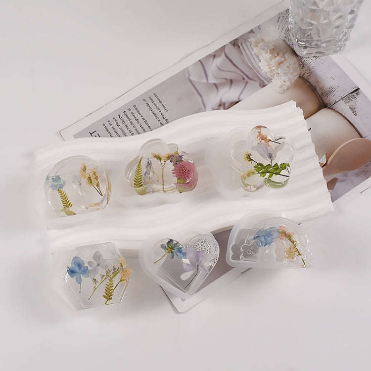 2pcs Business Card Holder Photo Clip Mold DIY Crystal Glue Resin Mold, Style: Heart Shape 001