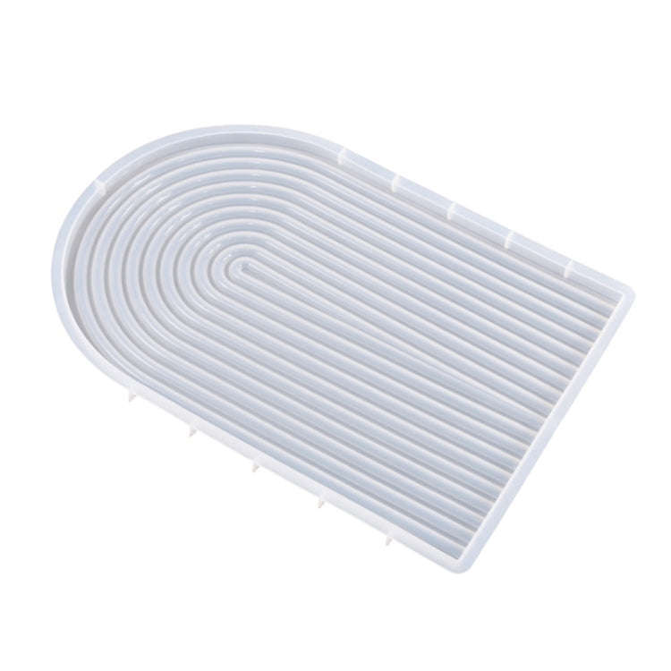 Epoxy Resin Mold Gypsum Candle Stand Arch Storage Tray Silicone Mold, Spec: U Shape Large