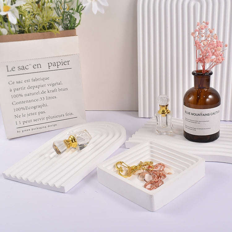 Epoxy Resin Mold Gypsum Candle Stand Arch Storage Tray Silicone Mold, Spec: Wave Small