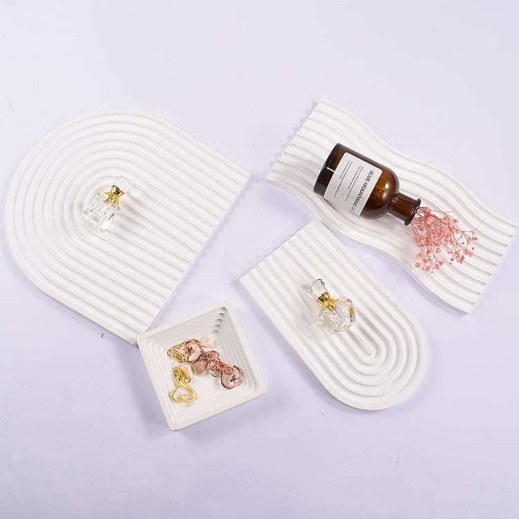 Epoxy Resin Mold Gypsum Candle Stand Arch Storage Tray Silicone Mold, Spec: Wave Small