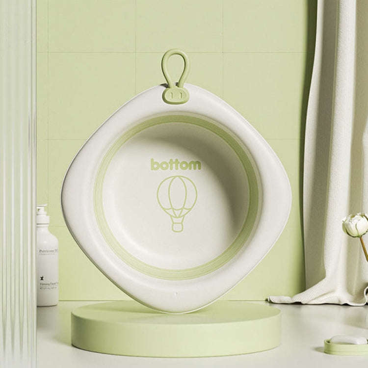 Children Folding Washbasin Newborn Baby Portable Thickened Plastic Wash Basin(Green)