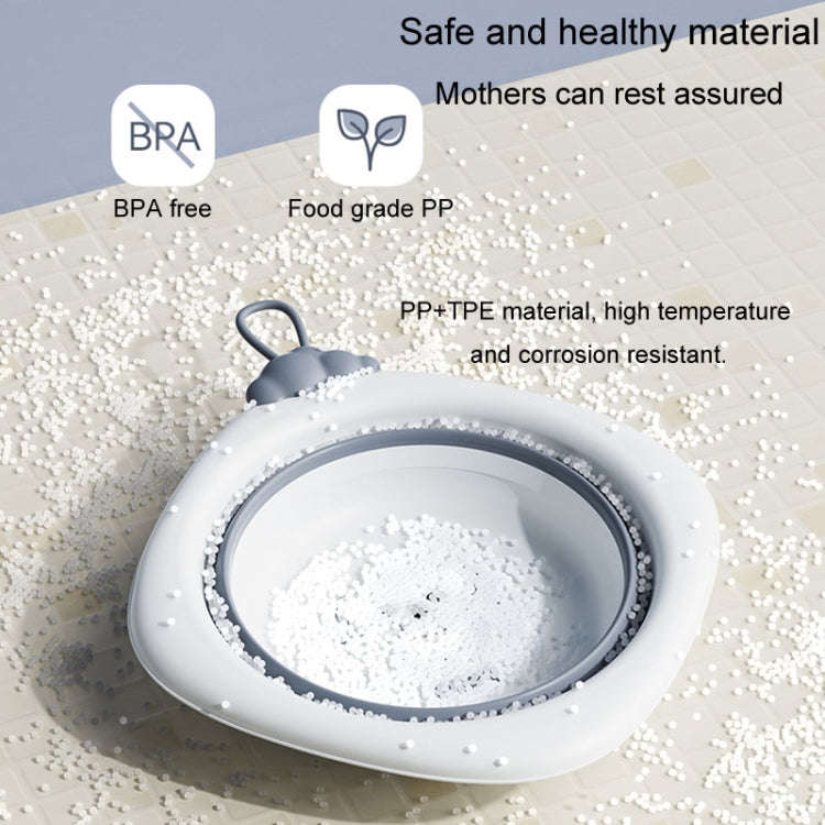 Children Folding Washbasin Newborn Baby Portable Thickened Plastic Wash Basin(Grey)
