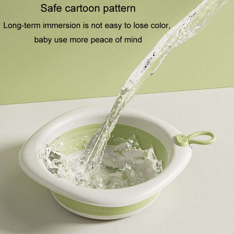 Children Folding Washbasin Newborn Baby Portable Thickened Plastic Wash Basin(Green)