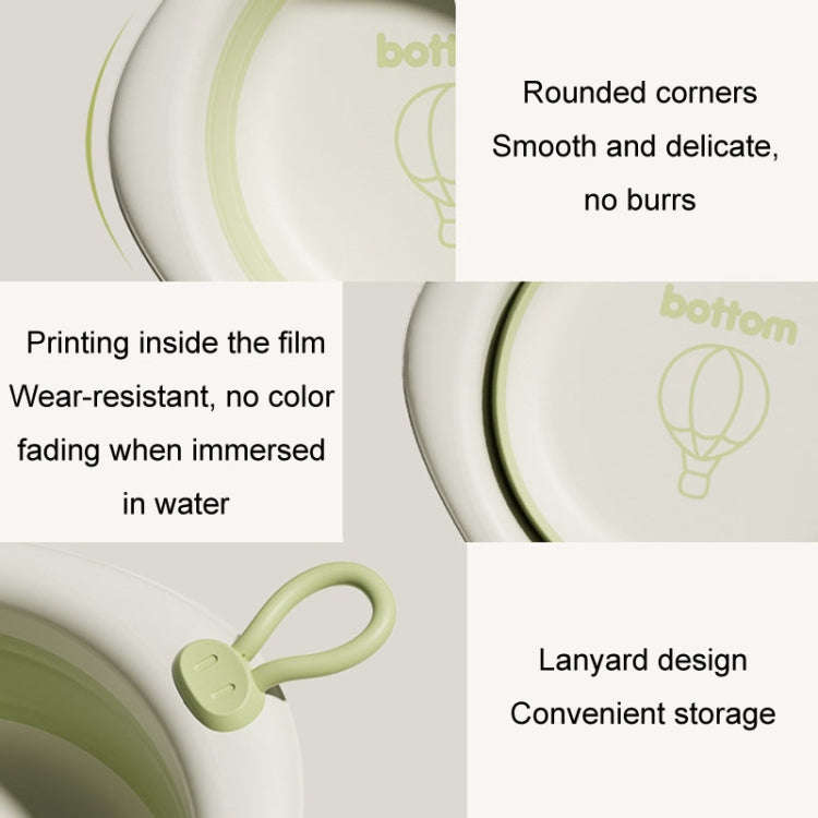Children Folding Washbasin Newborn Baby Portable Thickened Plastic Wash Basin(Green)