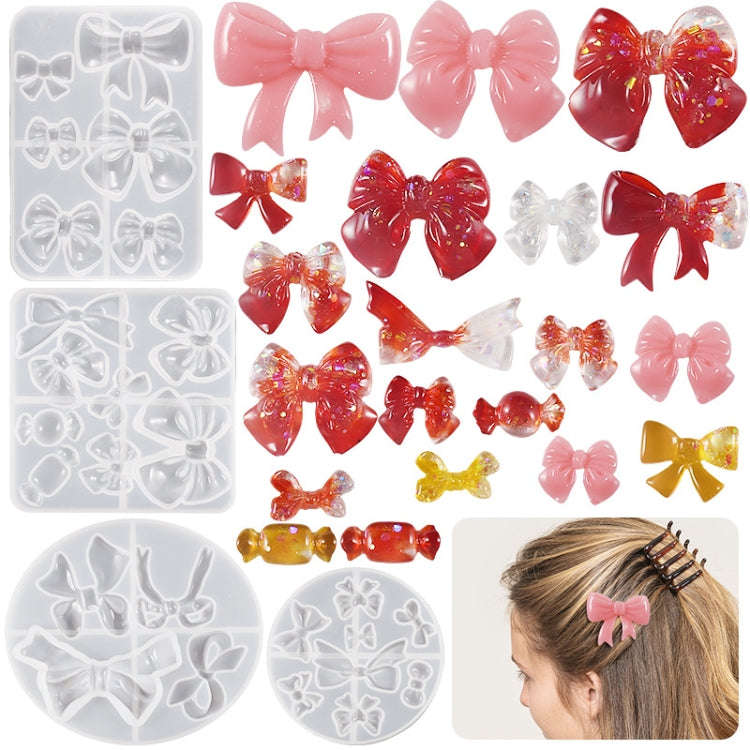 Bowknot Hairpin Jewelry Silicone Molds DIY Epoxy Resin Casting Mould Style 004