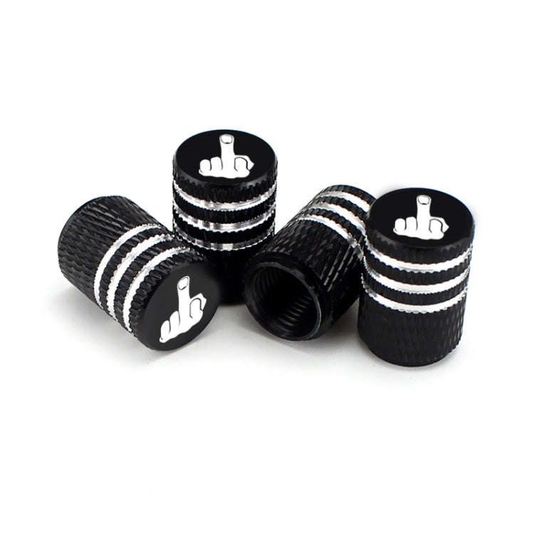 4pcs Laser Ioon Car Tire Modification Universal Valve(Black)