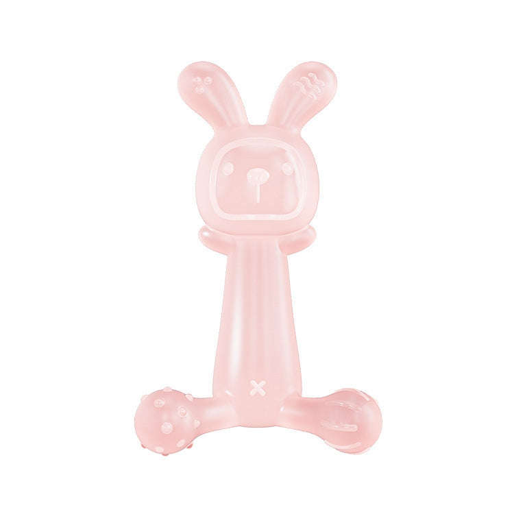Bunny Baby Teether BPA Free Food-Grade Silicone Teether Infant Teething Stick Anti-Eating Hand, C...