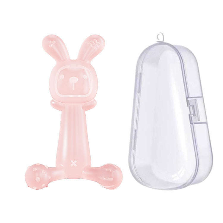 Bunny Baby Teether BPA Free Food-Grade Silicone Teether Infant Teething Stick Anti-Eating Hand, C...