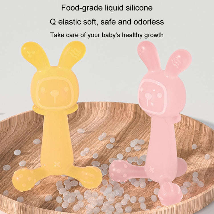 Bunny Baby Teether BPA Free Food-Grade Silicone Teether Infant Teething Stick Anti-Eating Hand, C...