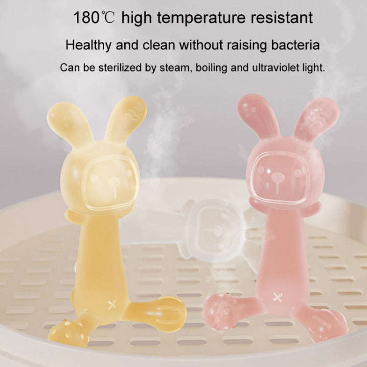 Bunny Baby Teether BPA Free Food-Grade Silicone Teether Infant Teething Stick Anti-Eating Hand, C...